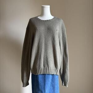 Vintage polo ralph lauren neutral knit sweater, cotton wool blend XL